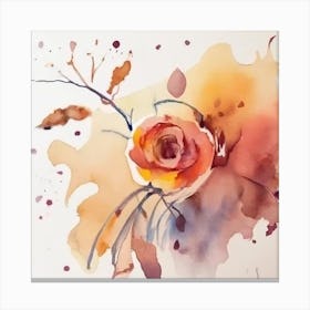 Watercolor Of A Rose Canvas Print