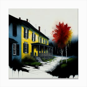Colored House Ink Painting (28) Canvas Print
