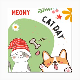 Meowy Cat Day Canvas Print