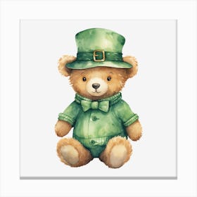 St Patrick'S Day Teddy Bear 7 Canvas Print