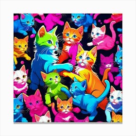 Colorful Cats 1 Canvas Print