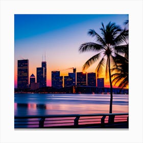 Sunset In Miami Canvas Print