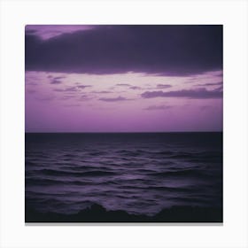 Purple Sky Over The Ocean Canvas Print