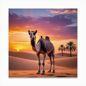 Camel In The Desert At Sunset 1 Toile