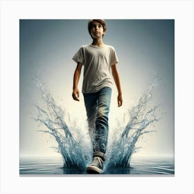 Boy In The Water Canvas Print