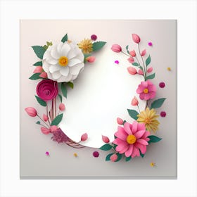 Paper Flower Frame Canvas Print