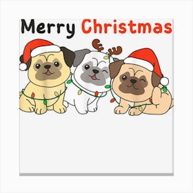 Pug Christmas Tree Animals Cute Dog Canvas Print