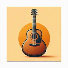 Guitar On A Yellow Background Canvas Print