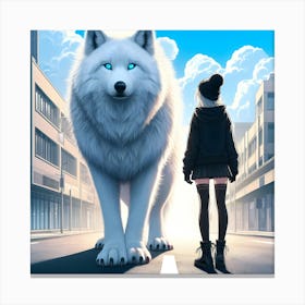 Wolf In The City Canvas Print