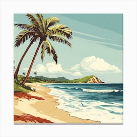 Beach And Palm Trees Canvas Print