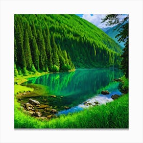 Lake In The Mountains 1 Canvas Print