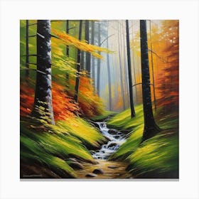 Stream In The Woods 3 Canvas Print