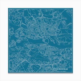 Stockholm Sweden city map blueprint design Stampe su tela