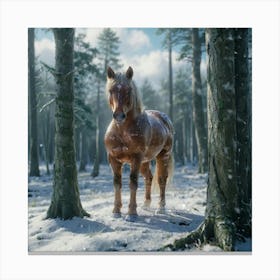 Horse In The Snow Canvas Print