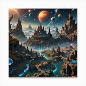 Space Landscape Canvas Print