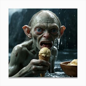 Hobbit Eating Ice Cream Canvas Print