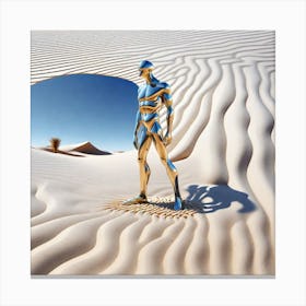 Man In The Sand 8 Canvas Print