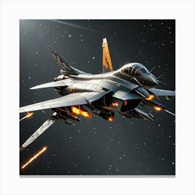 Fighter Jet In Space Canvas Print