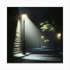 Street Light At Night Canvas Print