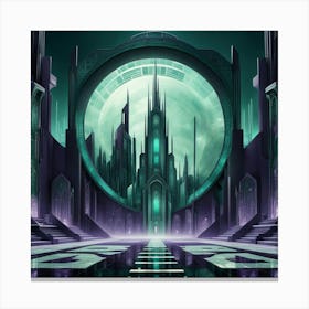 walkway to a gothic spire Canvas Print