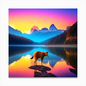 Fox In The Mountains Canvas Print