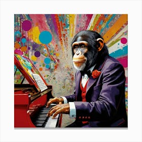 Piano chimp 3 Canvas Print