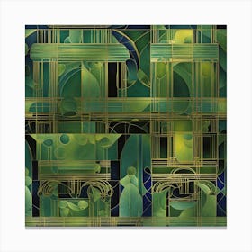 Jade green staging art Canvas Print