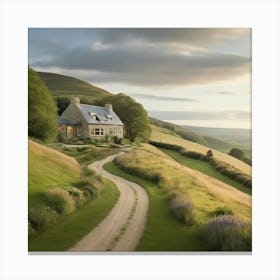 Cottage In Scotland art print Canvas Print
