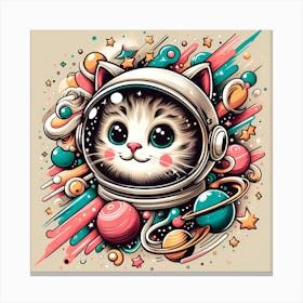 Cat In Space 3 Canvas Print