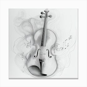 Violin With Music Notes Canvas Print