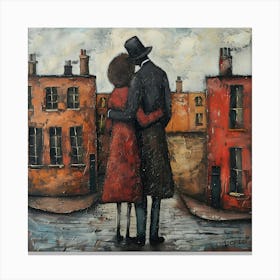 Embrace in the Old Town Canvas Print