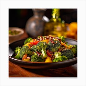 Plate Of Broccoli Canvas Print