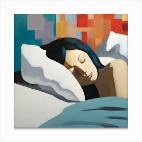 Young Woman Sleeping Canvas Print