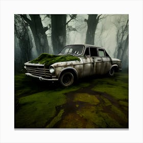 Old Car In The Forest 1 Canvas Print