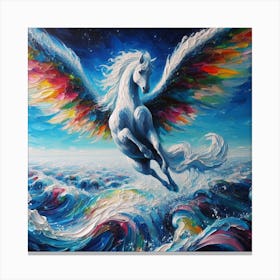 Rainbow Unicorn, Pegasus 2 Canvas Print