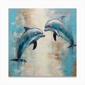 Pair of dolphins 1 Canvas Print