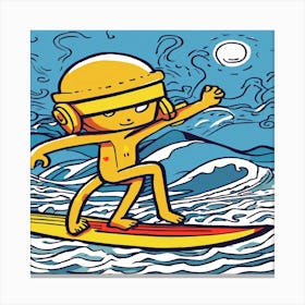 Yellow Surfer Canvas Print
