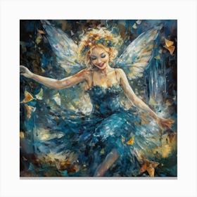 Fairy in Blue Dancing Canvas Print