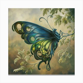 Butterfly On A Branch Canvas Print