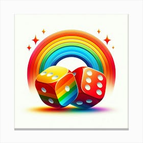 Rainbow Dice Canvas Print