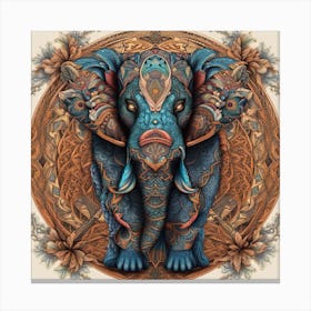 Elephant In A Circle Canvas Print