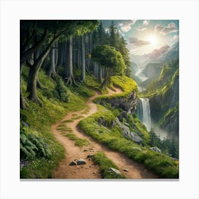 Path To The Waterfall Canvas Print