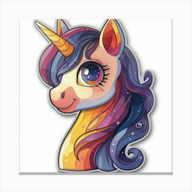 Unicorn Sticker 101 Canvas Print