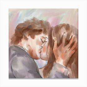 Couple Kissing Canvas Print