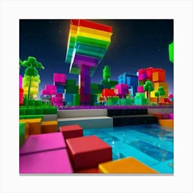 Rainbow City Canvas Print