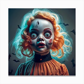 Studio Photography Of Halloween Version Of A Dol Canvas Print