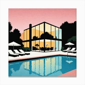 House By The Pool Canvas Print