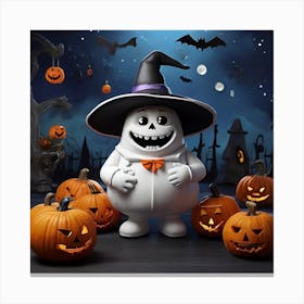 Ghost In A Hat Canvas Print