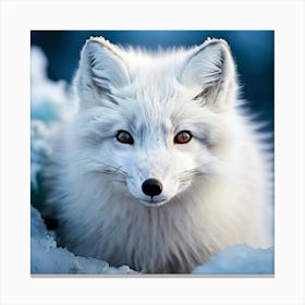 Watercolor Arctic Fox Studio Photography Complex Details High Detail Canvas Print