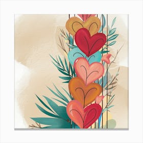 Hearts On A Branch Canvas Print